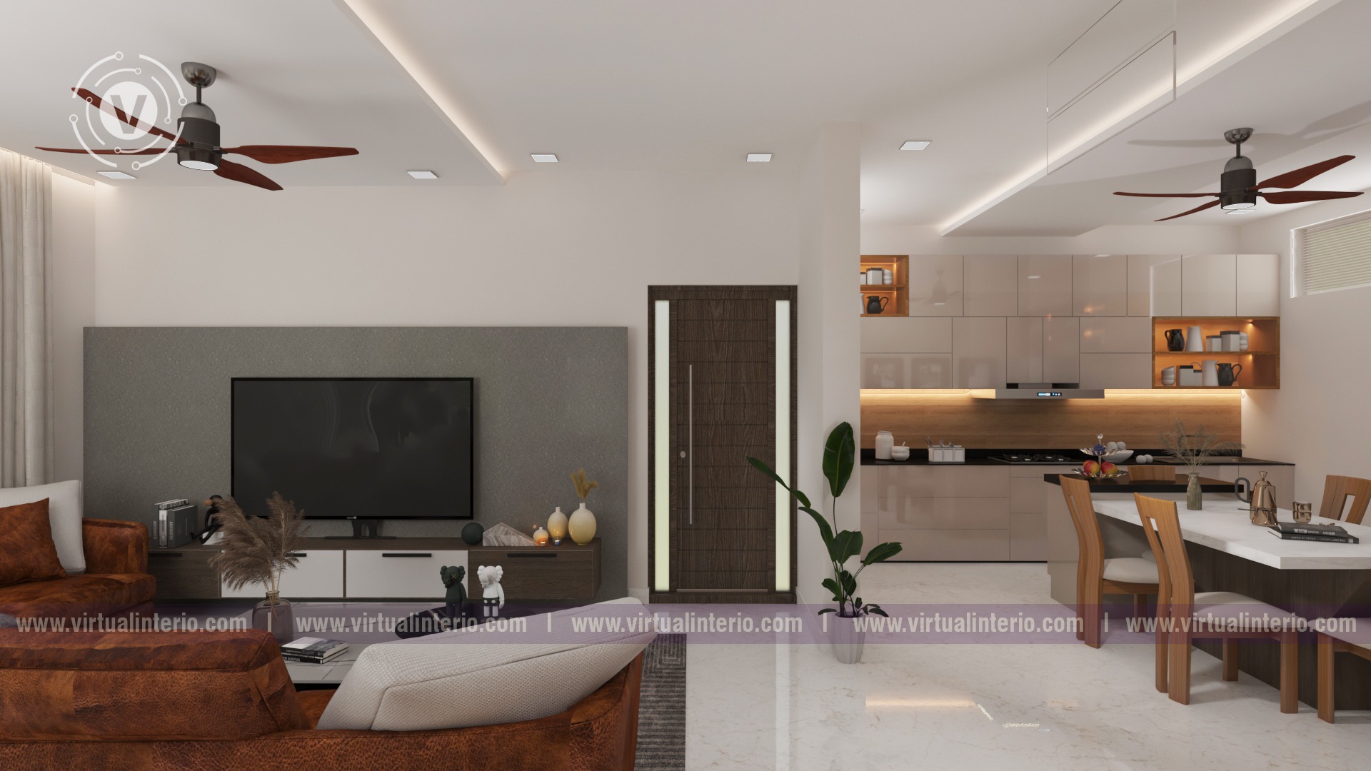 An open, connected living space — Living room visualization