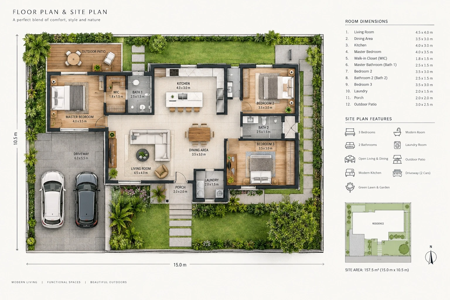 Landscape & furnished site plan