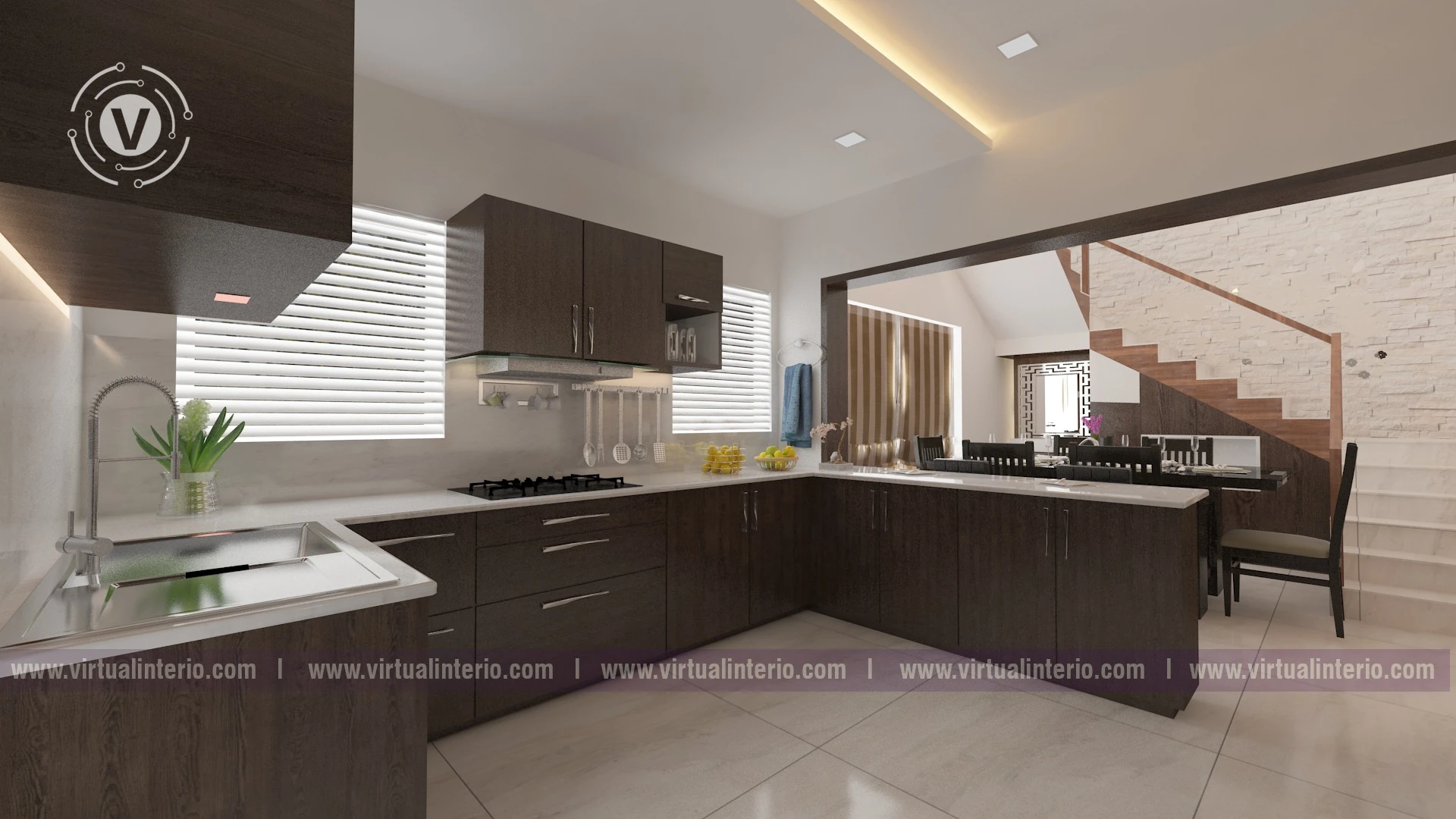 Rich timber, clean lines — Kitchen visualization